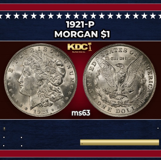 1921-p Morgan Dollar $1 Grades ms63