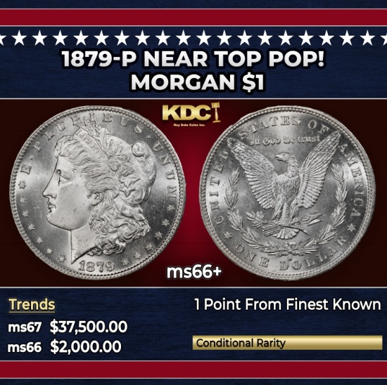 1879-p Morgan Dollar Near Top Pop! $1 ms66+ SEGS