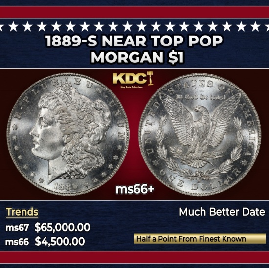 1889-s Morgan Dollar Near Top Pop $1 ms66+ SEGS