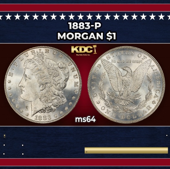 1883-p Morgan Dollar $1 Grades ms64