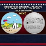 Woodstock Baseball Peanuts Colorized Style - 1 oz Silver Round Round