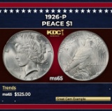 1926-p Peace Dollar $1 Grades ms65
