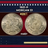 1921-p Morgan Dollar $1 Grades ms63+