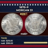 1879-p Morgan Dollar $1 Grades ms63+