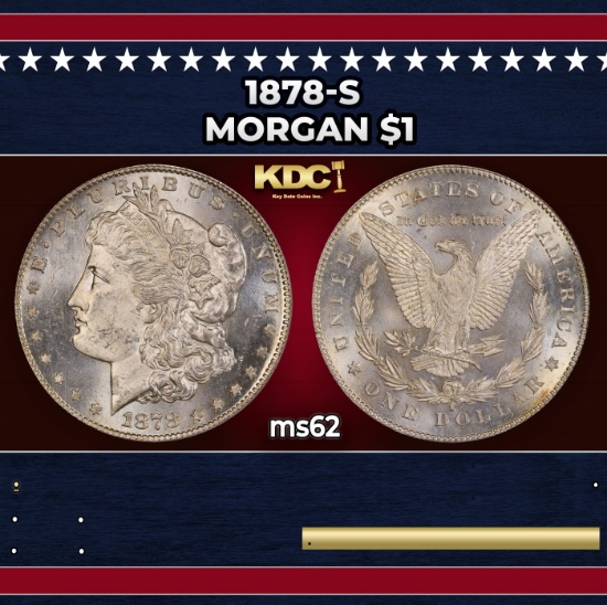 1878-s Morgan Dollar $1 Grades ms62