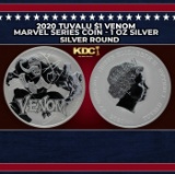2020 Tuvalu $1 Venom Marvel Series Coin - 1 oz Silver Round Round