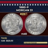 1880-p Morgan Dollar $1 Grades ms65