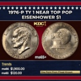 1976-p Ty 1 Eisenhower Dollar Near Top Pop $1 ms65+ SEGS