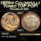 1958-p Franklin Half Dollar Colorfully Toned TOP POP! 50c ms67+ SEGS