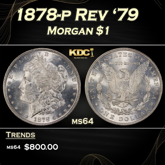 1878-p Rev '79 Morgan Dollar $1 Grades ms64