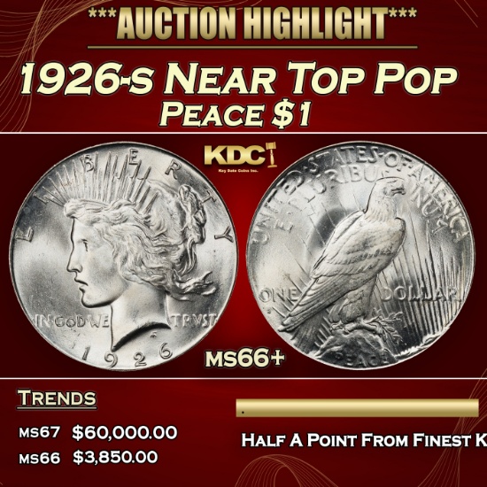 1926-s Peace Dollar Near Top Pop $1 ms66+ SEGS
