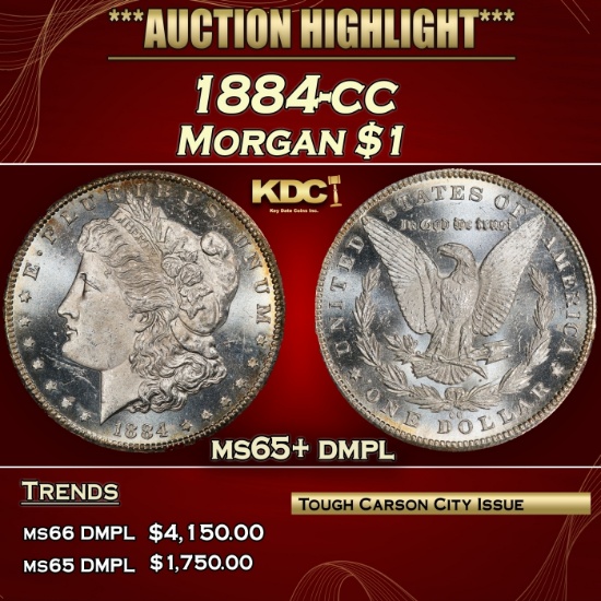 1884-cc Morgan Dollar $1 ms65+ dmpl SEGS