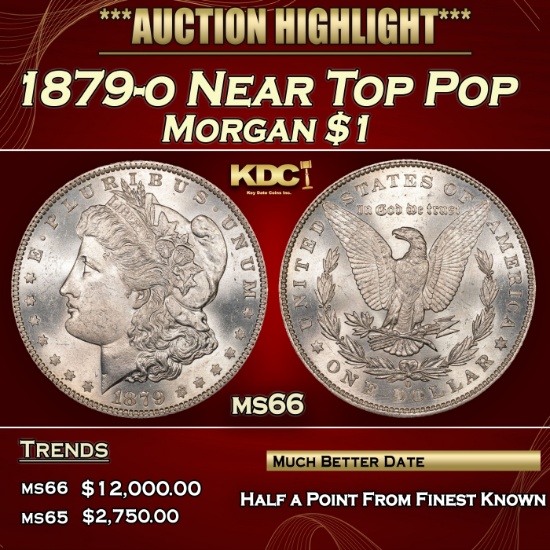 1879-o Morgan Dollar Near Top Pop $1 ms66 SEGS