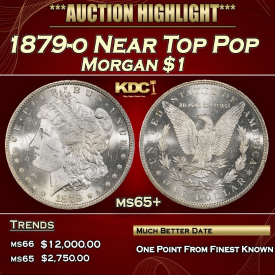 1879-o Morgan Dollar Near Top Pop $1 ms65+ SEGS