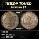 1882-p Morgan Dollar Toned $1 Grades ms65+