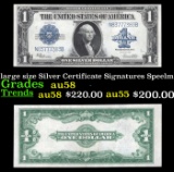 1923 $1 large size Silver Certificate Grades Choice AU/BU Slider Signatures Speelman/White