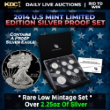 RARE 2014 United States Mint Limited Edition Silver Proof Set 8 coins, Over 2.25oz Of Silver low min