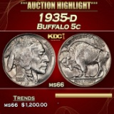1935-d Buffalo Nickel 5c ms66 SEGS