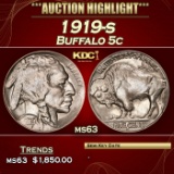 1919-s Buffalo Nickel 5c ms63 USCG