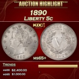 1890 Liberty Nickel 5c ms65+ SEGS