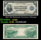 1915 $10 National Currency Grades xf Chicago