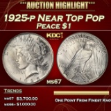 1925-p Peace Dollar Near Top Pop $1 ms67 SEGS