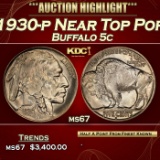 1930-p Buffalo Nickel Near Top Pop 5c ms67 SEGS