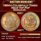 1884-o Morgan Dollar Colorfully Toned Near Top Pop $1 ms67+ SEGS