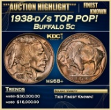 1938-d/s Buffalo Nickel TOP POP! 5c ms68+ SEGS
