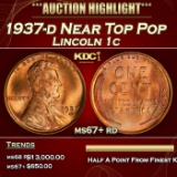1937-d Lincoln Cent Near Top Pop 1c ms67+ rd SEGS