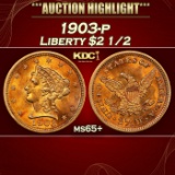 1903-p Gold Liberty Quarter Eagle $2 1/2 ms65+ SEGS