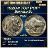 1920-p Buffalo Nickel TOP POP! 5c ms67+ SEGS