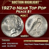 1927-d Peace Dollar Near Top Pop $1 ms65+ SEGS
