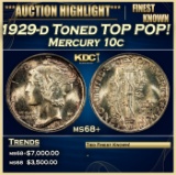 1929-d Mercury Dime Toned TOP POP! 10c ms68+ SEGS
