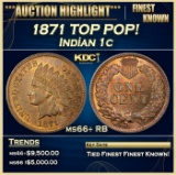 1871 Indian Cent TOP POP! 1c ms66+ RB SEGS