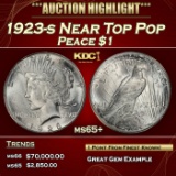 1923-s Peace Dollar Near Top Pop $1 ms65+ SEGS