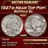 1927-d Buffalo Nickel Near Top Pop! 5c ms66 SEGS