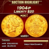 1904-p Gold Liberty Double Eagle $20 ms65+ SEGS