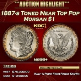 1887-s Morgan Dollar Toned Near Top Pop $1 ms66+ SEGS