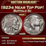 1923-s Buffalo Nickel Near Top Pop! 5c ms66 SEGS