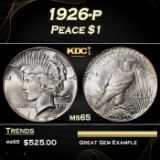 1926-p Peace Dollar $1 Grades ms65
