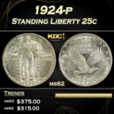1924-p Standing Liberty Quarter 25c Grades ms62