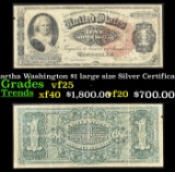 1886 $1 large size Silver Certificate Martha Washington Grades vf+ FR-217