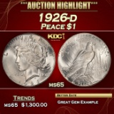 1926-d Peace Dollar $1 ms65 SEGS