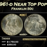 1961-d Franklin Half Dollar Near Top Pop 50c ms66+ SEGS