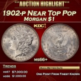 1902-p Morgan Dollar Near Top Pop $1 ms66+ SEGS