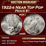 1922-s Peace Dollar Near Top Pop $1 ms66 SEGS