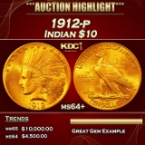 1912-p Gold Indian Eagle $10 ms64+ SEGS