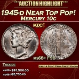 1945-d Mercury Dime Near Top Pop! 10c ms68+ FSB SEGS