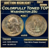 1932-s Washington Quarter Colorfully Toned TOP POP! 25c ms66 SEGS